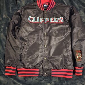 Clippers Navy Blue and Red Varsity Jacket